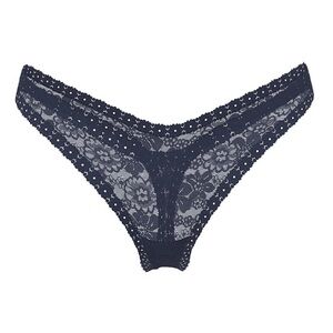 Victoria’s Secret Pink Wink Micro Thong Panty Navy Blue Size Large NWT